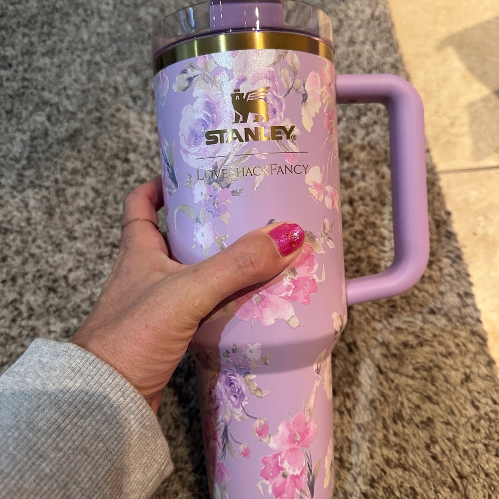 Authentic Loveshack Fancy 40 oz Happy Thoughts Stanley Lavender Floral Mug